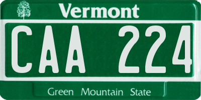VT license plate CAA224
