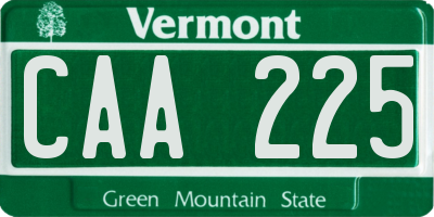 VT license plate CAA225