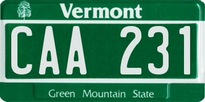 VT license plate CAA231