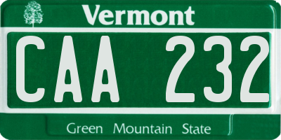 VT license plate CAA232