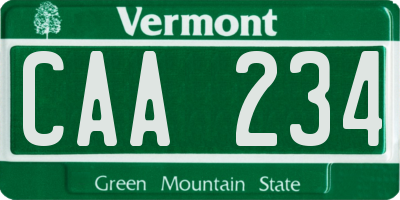 VT license plate CAA234