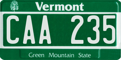 VT license plate CAA235