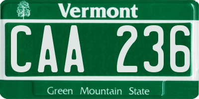 VT license plate CAA236