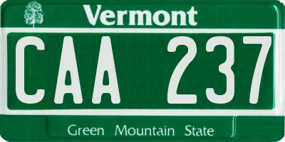 VT license plate CAA237