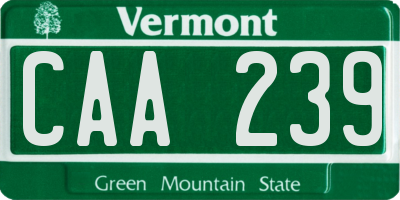 VT license plate CAA239