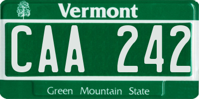 VT license plate CAA242