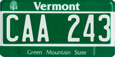 VT license plate CAA243