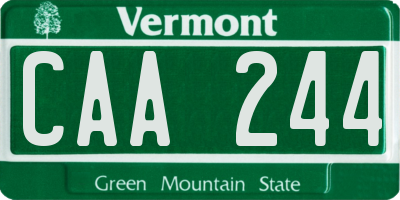 VT license plate CAA244