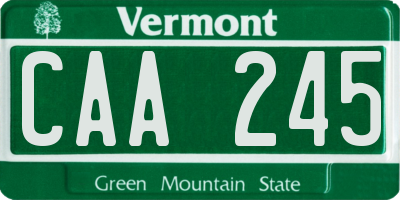 VT license plate CAA245
