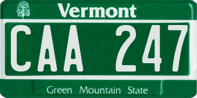 VT license plate CAA247