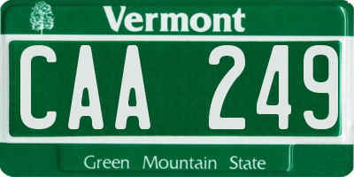 VT license plate CAA249