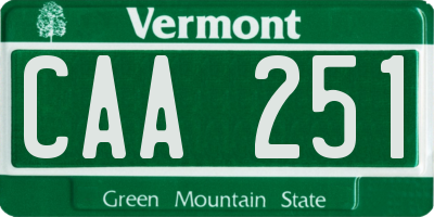 VT license plate CAA251