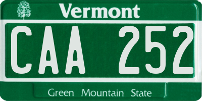 VT license plate CAA252