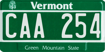 VT license plate CAA254