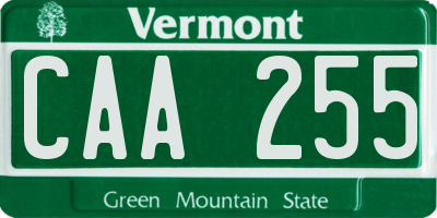 VT license plate CAA255