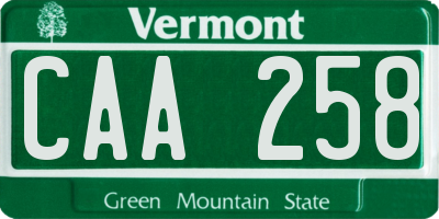 VT license plate CAA258