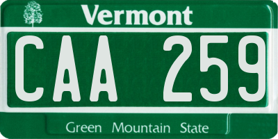 VT license plate CAA259