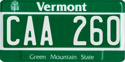 VT license plate CAA260