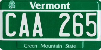VT license plate CAA265