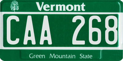 VT license plate CAA268