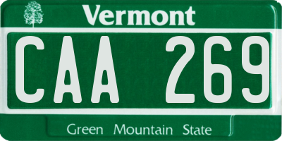 VT license plate CAA269