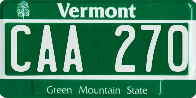 VT license plate CAA270