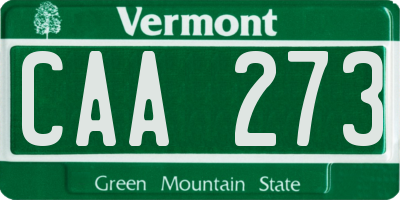 VT license plate CAA273