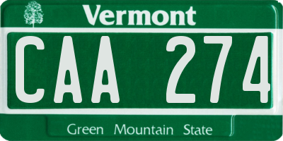 VT license plate CAA274