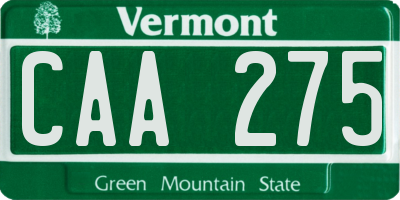 VT license plate CAA275