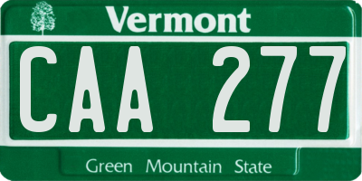 VT license plate CAA277