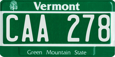 VT license plate CAA278
