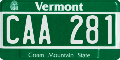 VT license plate CAA281