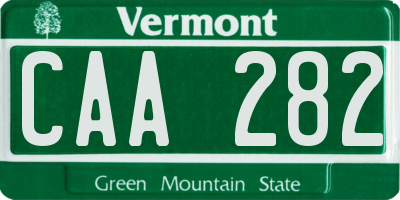 VT license plate CAA282