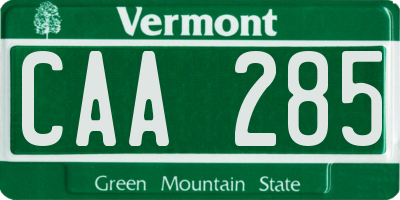 VT license plate CAA285