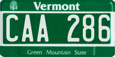VT license plate CAA286
