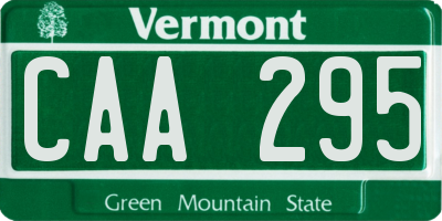 VT license plate CAA295