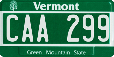 VT license plate CAA299