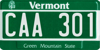 VT license plate CAA301