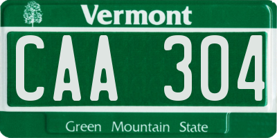 VT license plate CAA304