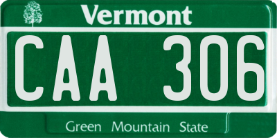 VT license plate CAA306