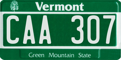 VT license plate CAA307