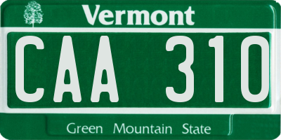 VT license plate CAA310