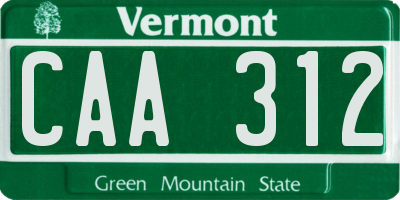 VT license plate CAA312