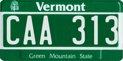 VT license plate CAA313