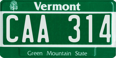 VT license plate CAA314