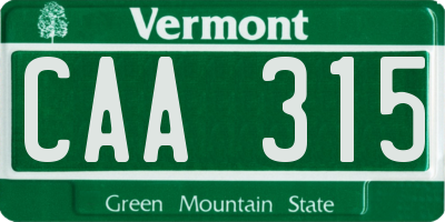 VT license plate CAA315