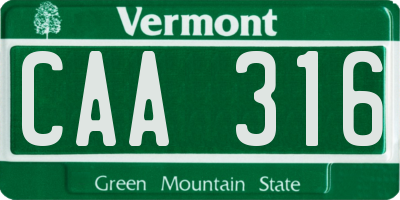 VT license plate CAA316