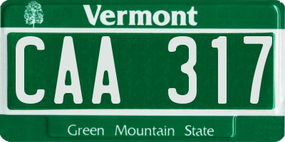VT license plate CAA317