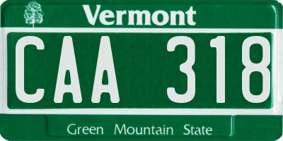 VT license plate CAA318