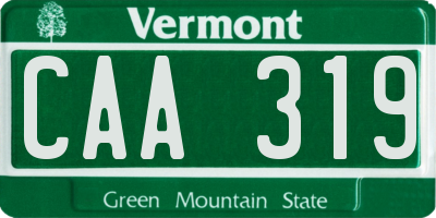 VT license plate CAA319